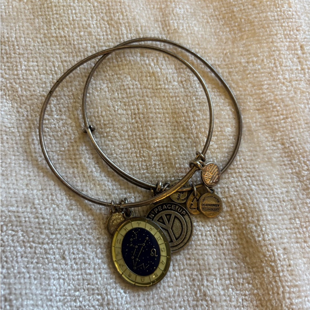 Alex and Ani Silver and Gold Charm Bracelets